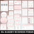 Editable Bakery Business Canva Template | Invoice Template, QR Code Sign, Cake Order Form, Price List, Daily Planner, Cake Care Cards