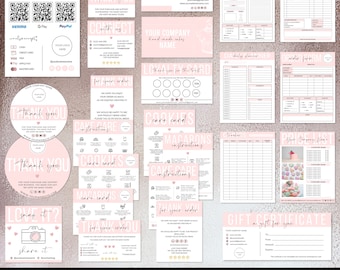 Bakery Care Cards Bundle | Editable Canva Template for Small Business | Macarons, Sourdough, Cupcake, Cookie, Cake Care and Cutting Guide