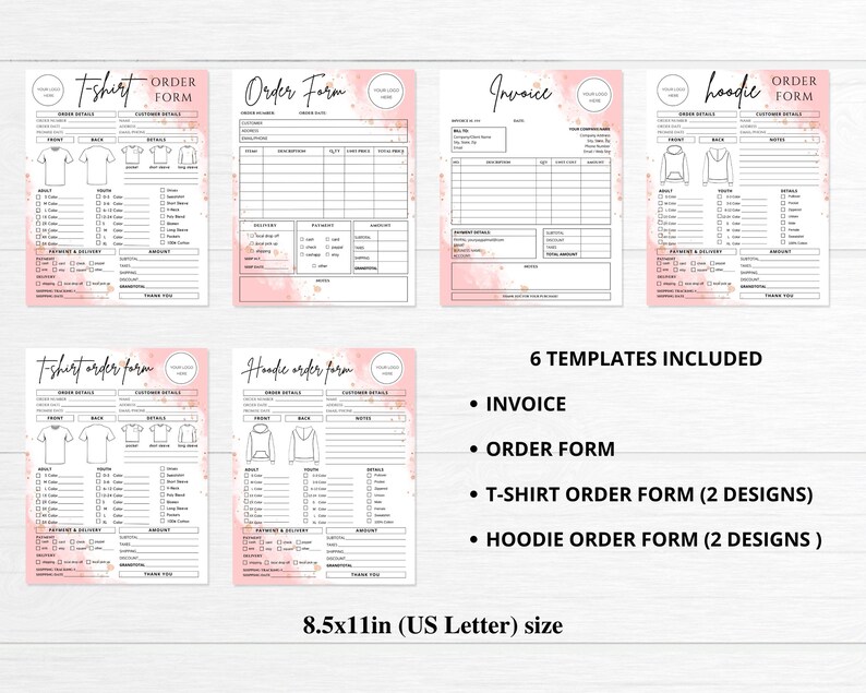 Order Form Template, Canva Editable Business Bundle, Invoice Template ...