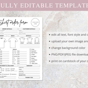 Order Form Template, Canva Editable Business Bundle, Invoice Template ...