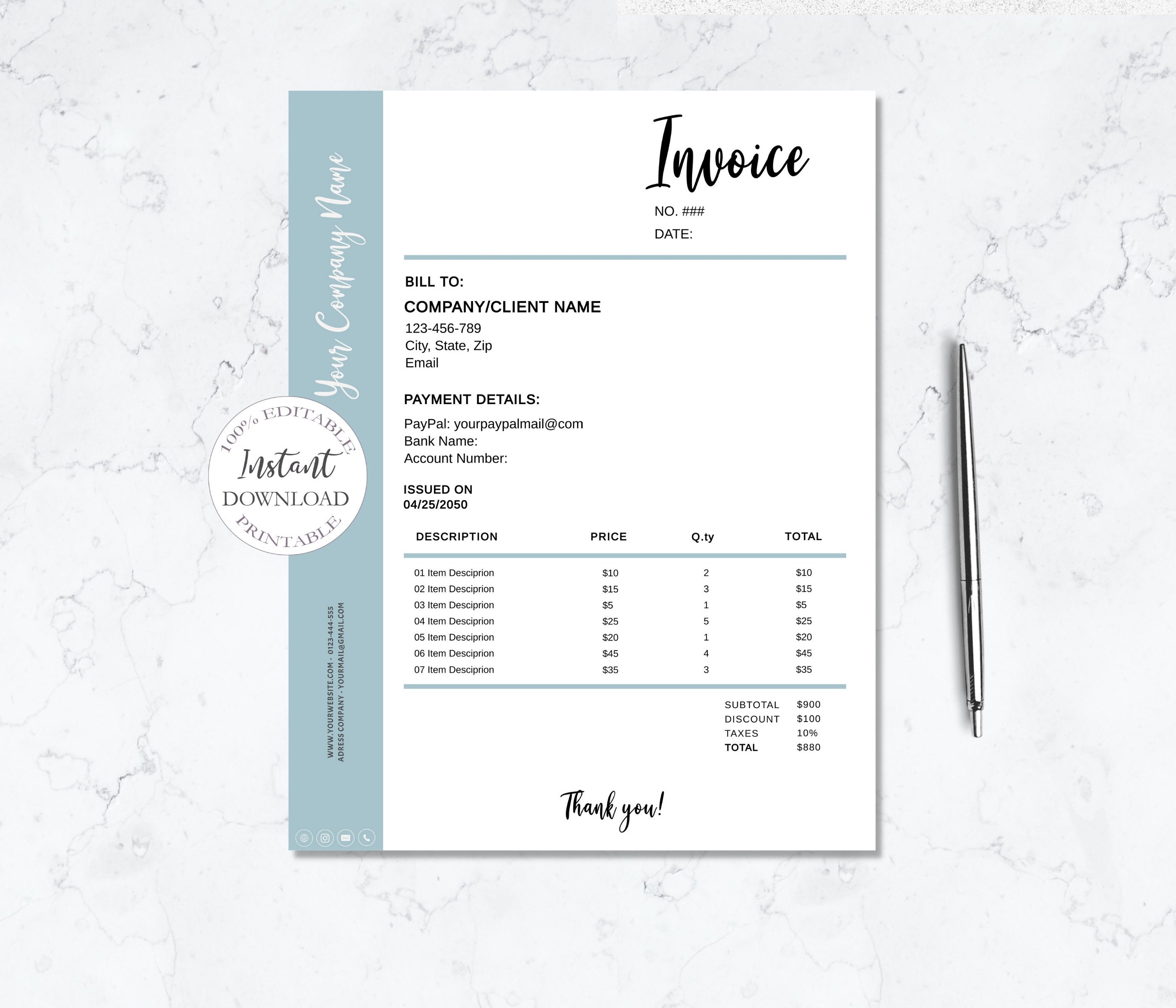 Media Invoice Template