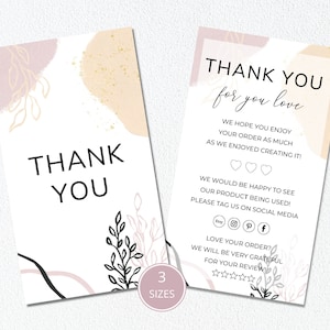 Canva Business Thank You Cards Template, 3 Sizes Included, Editable Ebay Thank You Cards For Customers, Printable Customer Thank You.DTP-026