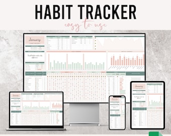 Gewoontetracker-spreadsheet | Sjabloon ADHD-gewoontetracker voor dagelijkse routine | Google Spreadsheets, tijdbeheer, planner productiviteitsdoelen