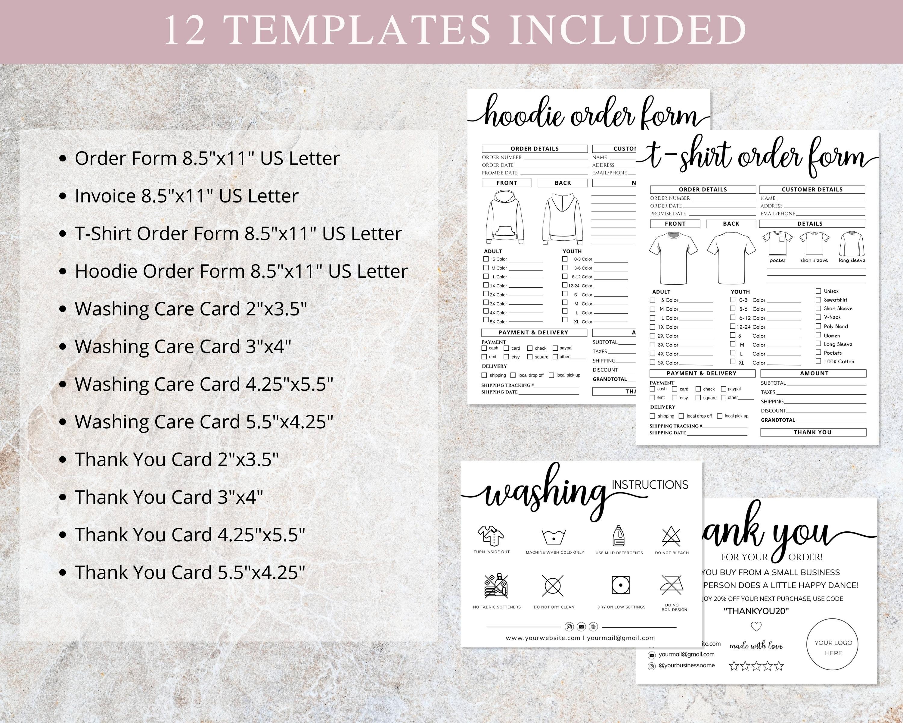 Order Form Template, Canva Editable Business Bundle, Invoice Template ...
