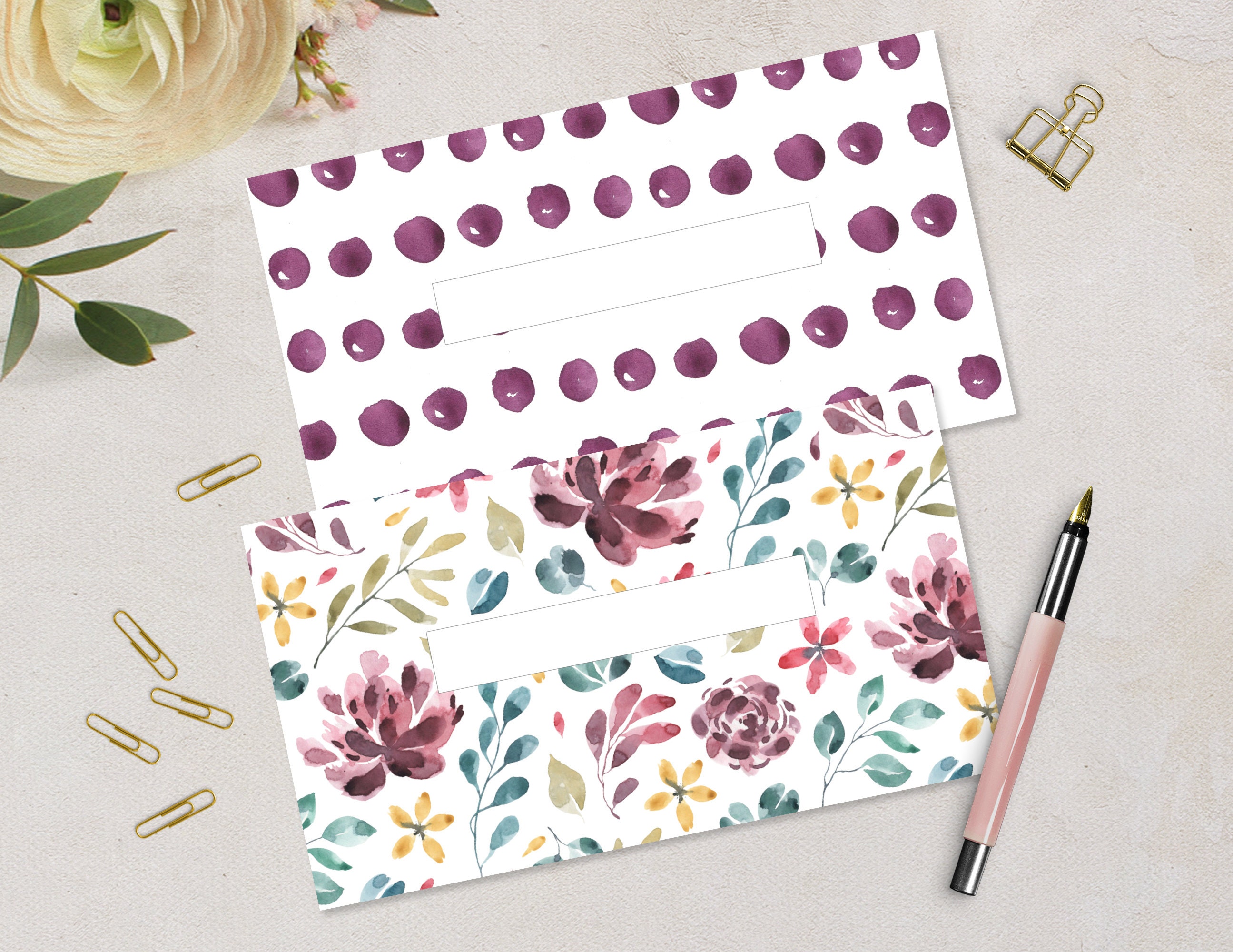 Cash Envelopes Printable Set of 6 Floral Money Envelopes - Etsy