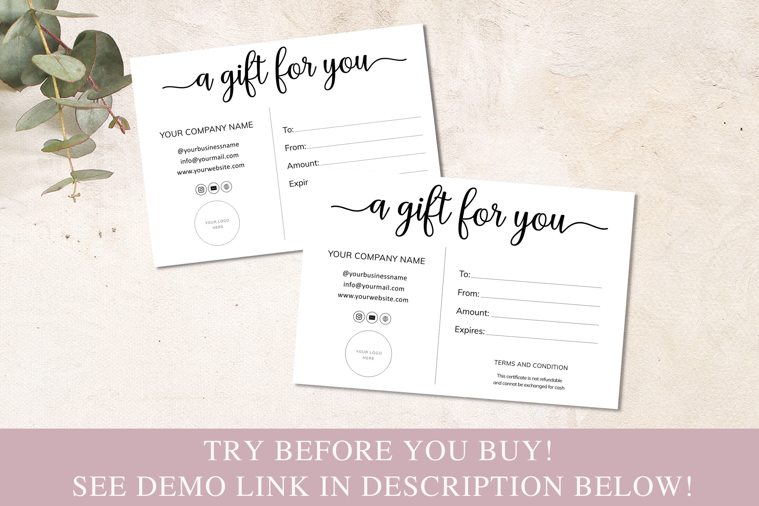 Editable Gift Cards Template Printable - Il Fullxfull.3107326578 Jkh1 