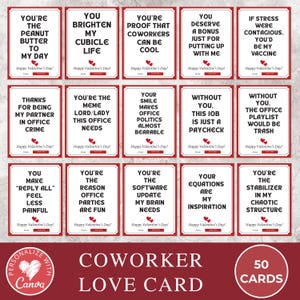 Funny Valentine Cards for Coworkers - Editable Canva Template, Office Valentines, Printable Valentines Day Card, Coworker Gifts, Funny Gift