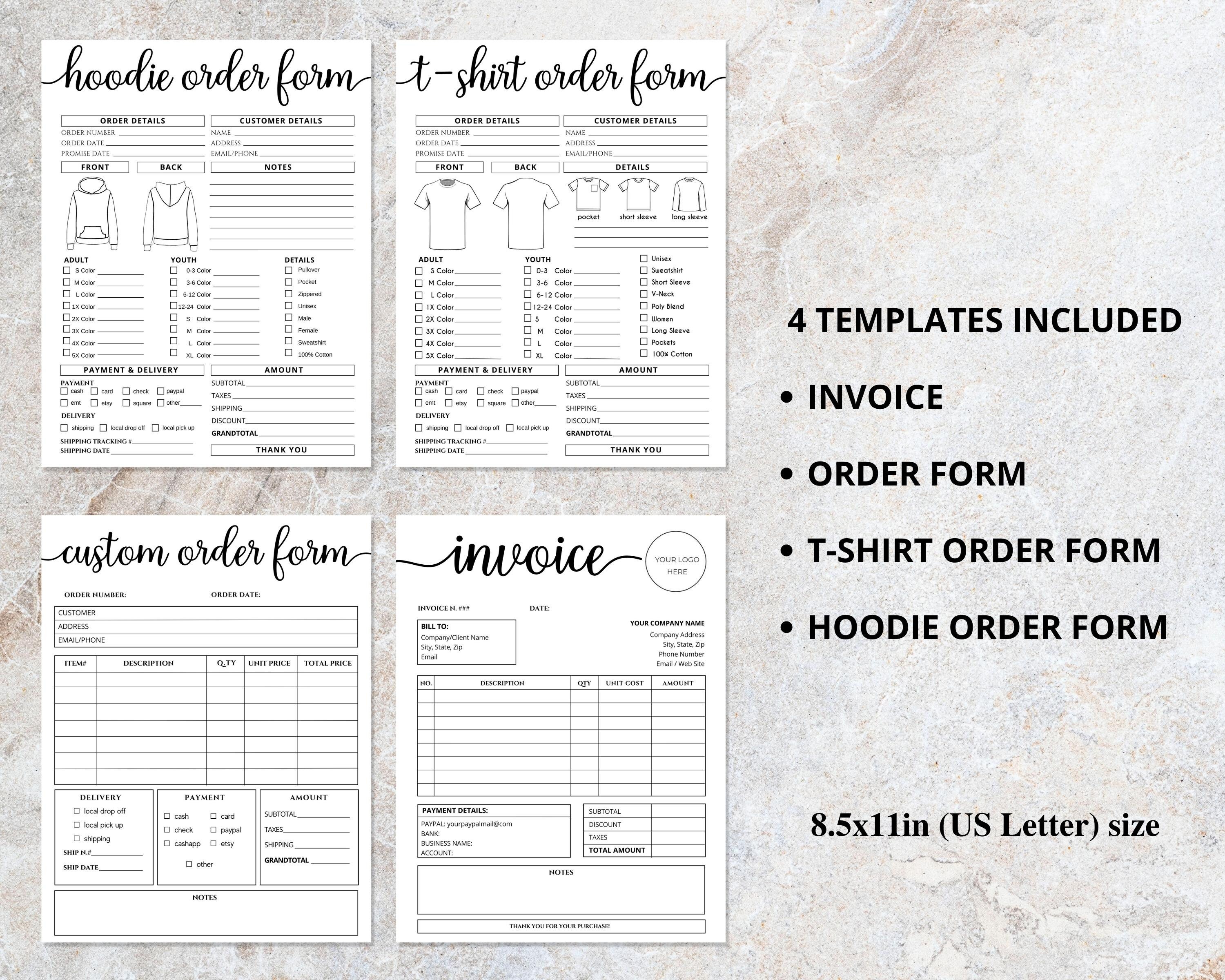 Order Form Template, Canva Editable Business Bundle, Invoice Template ...
