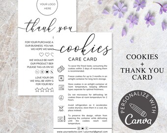 Kaartsjabloon voor koekjesonderhoud | Bewerkbaar canvasontwerp voor kleine bakkerijen