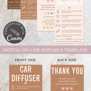 Car Diffuser Canva Template I Editable Car Air Freshener, Small ...