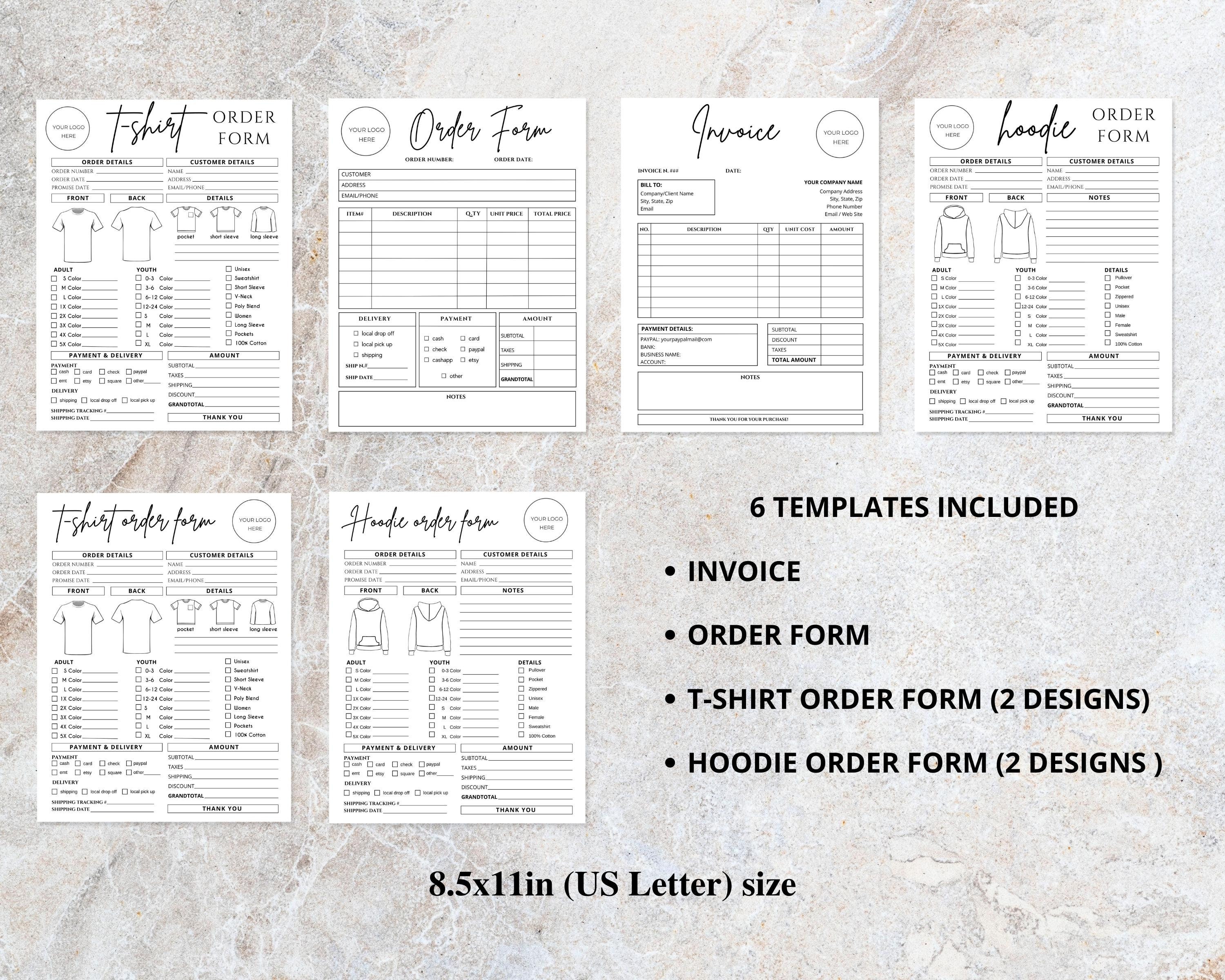 Order Form Template, Canva Editable Business Bundle, Invoice Template ...