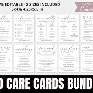 Bundel met 20 onderhoudskaarten, instructies voor cakekaarten, onderhoudskaarten kaars, onderhoudskaarten waxmelts, onderhoudskaart beker, wasinstructies. DTP-020