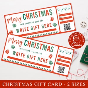 Editable Christmas Coupon Template | Personalized Holiday Gift Certificate | Gift Certificate for Him & Her I Unique Stocking Filler Idea