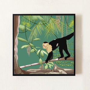 Capuchin Monkey Art Print - Jungle Wall Art