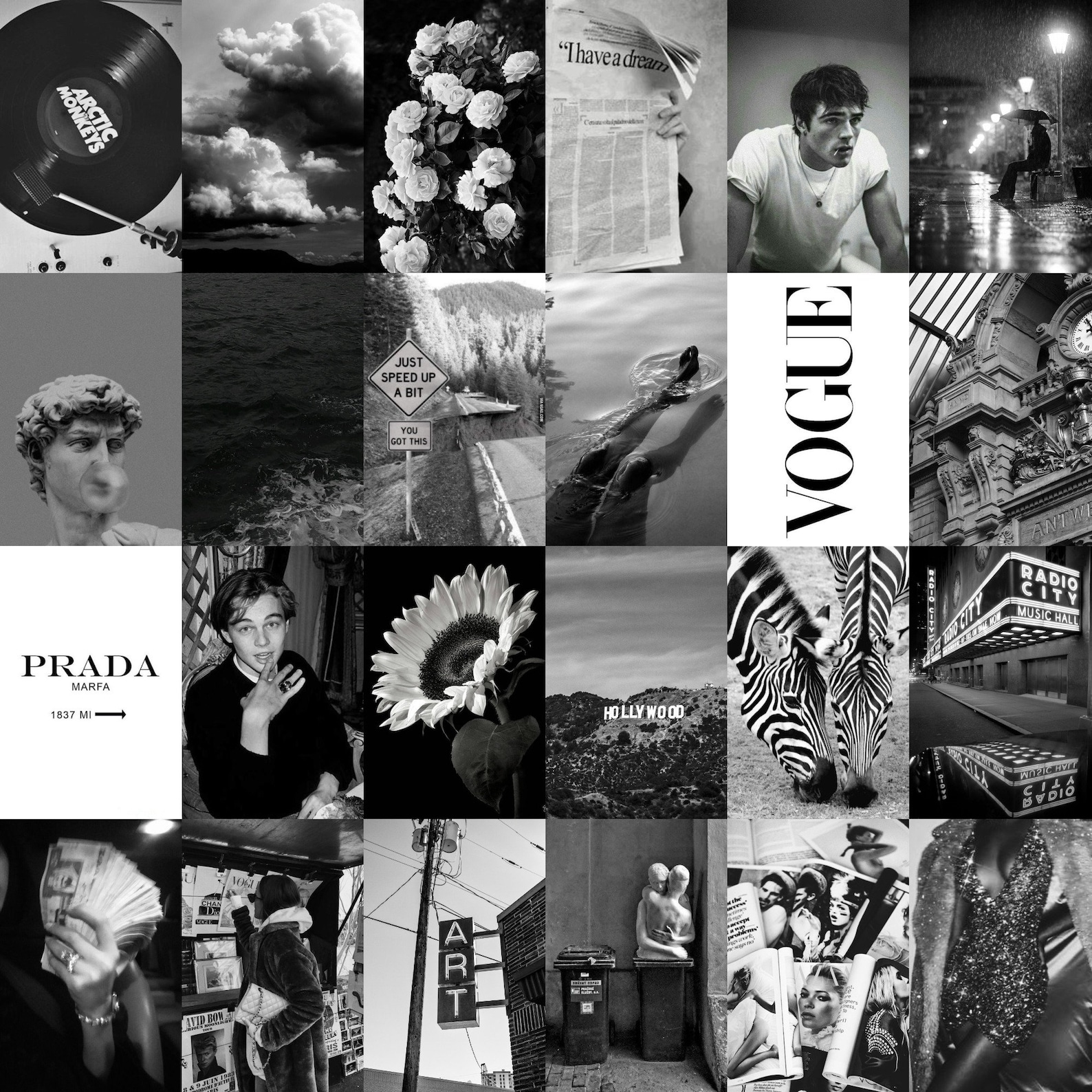 Black and White Wall Collage Kit B&W Aesthetic Collage for Etsy Canada
