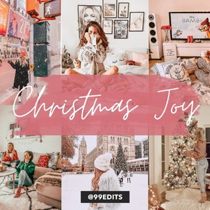 6 Lightroom Mobile Presets, Christmas Presets, Mobile & Desktop Presets, Winter Holiday Presets for Instagram Blogger, Cozy Xmas Presets