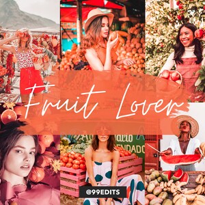 13 Lightroom MOBILE Presets / Fruit Lover Lightroom Presets / Vibrant Instagram Travel Blogger Presets /  Bright Colorful Summer Dng Filters