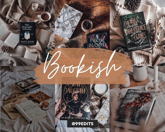 4 Lightroom Presets for Bookstagram | Book Aesthetic Photo Filters | Mobile Desktop Book Presets | Instagram Moody Warm Book Filters