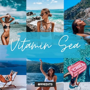 7 Mobile Lightroom Presets, Airy Tones Beach Presets, Sea Bright Filters, Summer Presets for Instagram, Bright and Vibrant photo filters
