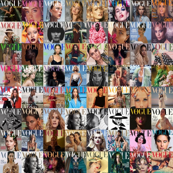 Vogue Cover Magazines Wall Collage Kit, Luxury Aesthetic Collage for Room  Decor, Printable Wall Posters, Wall Collage Kit, DIGITAL 64 Pcs 