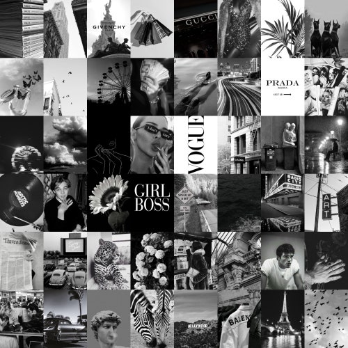 Black and White Wall Collage Kit B&W Aesthetic Collage for - Etsy Canada