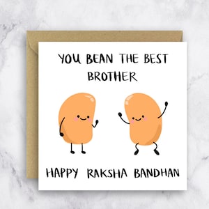 Raksha Bandhan Card | Bean the Best | Brother Card | Bhai Card | Raksha Bandhan | Rakhi Card | Bro | Indian | Gujarati Card | Desi Bhai |