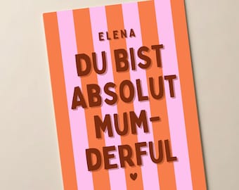 MUM-DERFUL - DIN A6 | Grußkarte, Postkarte, Muttertag, Mama, Freundschaft, Geschenk, Kleine Freude