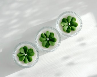 Mini Four-Leaf Clover Candle | Soywax Clover Candle | Clover Candle | Tealights | Wedding Favors | Birthday Favors |