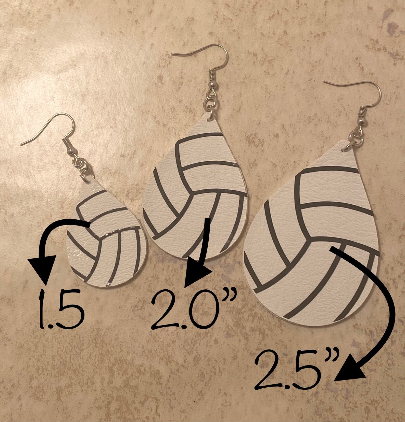 Faux Leather Earrings Mom Volleyball Earring Volleyball Etsy