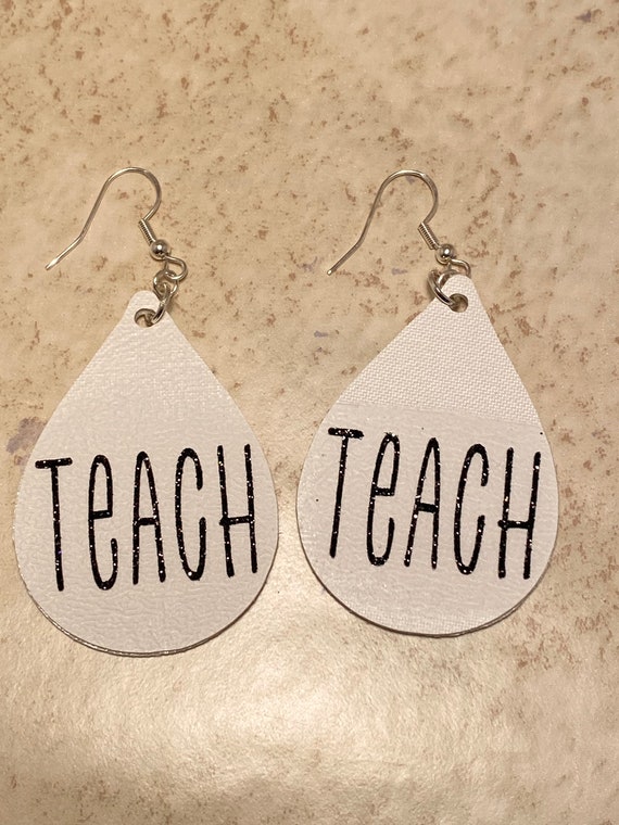 Faux leather on sale earrings etsy