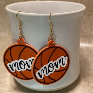 Faux Leather Earrings, Basketball Earrings, School Spirit Earrings, Dangle Earrings, Teardrop Earrings, Sports Earrings