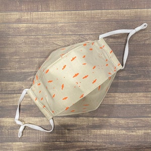 Halloween Fun “Bat Skies” in Peach Print Cotton 3-D Mask