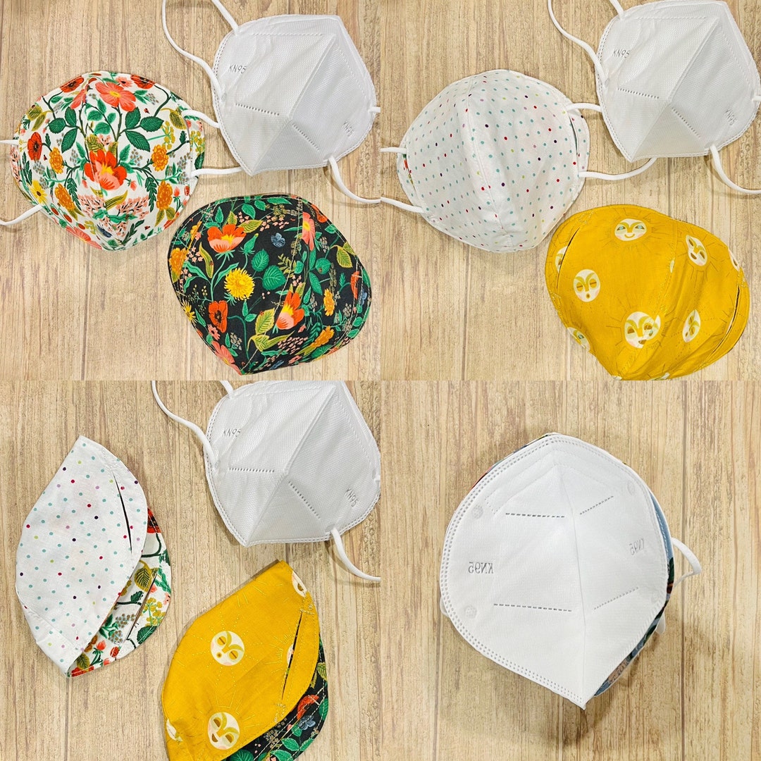 KN95 Face Mask Cover Rifle Paper Poppy Fields / Polka Dot/ Suns Print