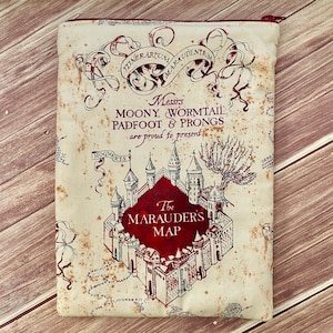 Wizard Map Print Large Vertical Zipper Pouch