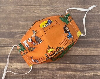 Fun Pumpkin Print Cotton 3-D Mask