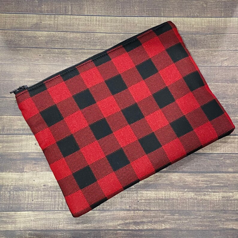 Black and Red Buffalo Check Zipper Pouch - Etsy