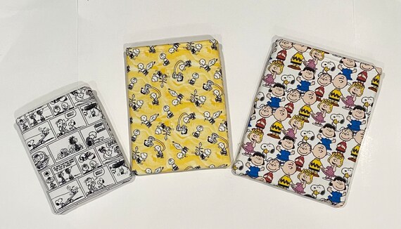 Peanuts Friends Cotton Print Book Sleeve, Kindle Sleeve Cover in Variety of Prints
