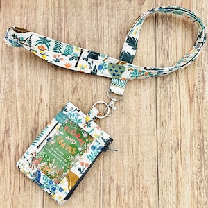 Cordón con estampado "Rifle Paper Cream Menagerie" + cartera con cremallera para identificación (1,27 cm)