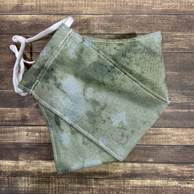 Sage Green Tie Dye Mask Print Cotton 3D Mask Etsy