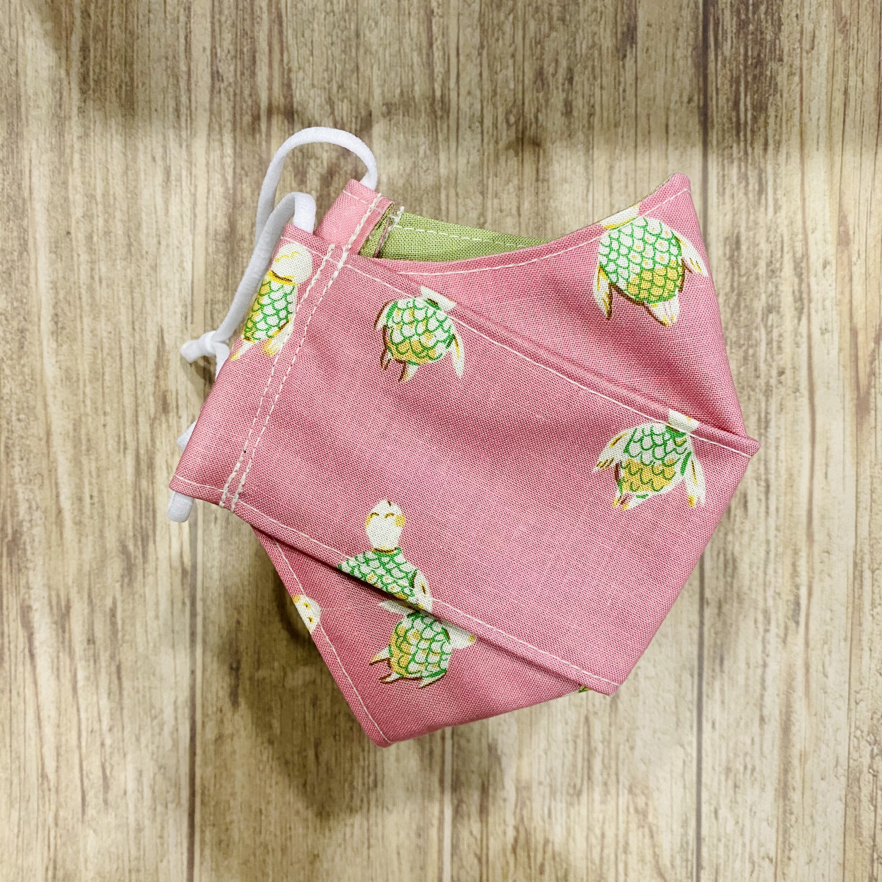 Pink Turtle Print Cotton 3-D Face Mask - Etsy