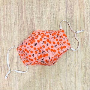 Pink Cherries Print Cotton 3-D Mask