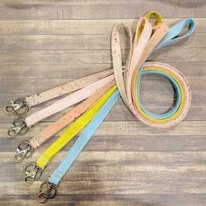 Pastel Paint Splatter Print Lanyard (1/2  inch)