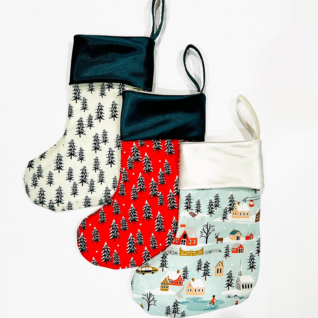 Trees Rifle Paper Rifle Paper Christmas Village and Trees Print in Cotton Fabric Holiday ...
