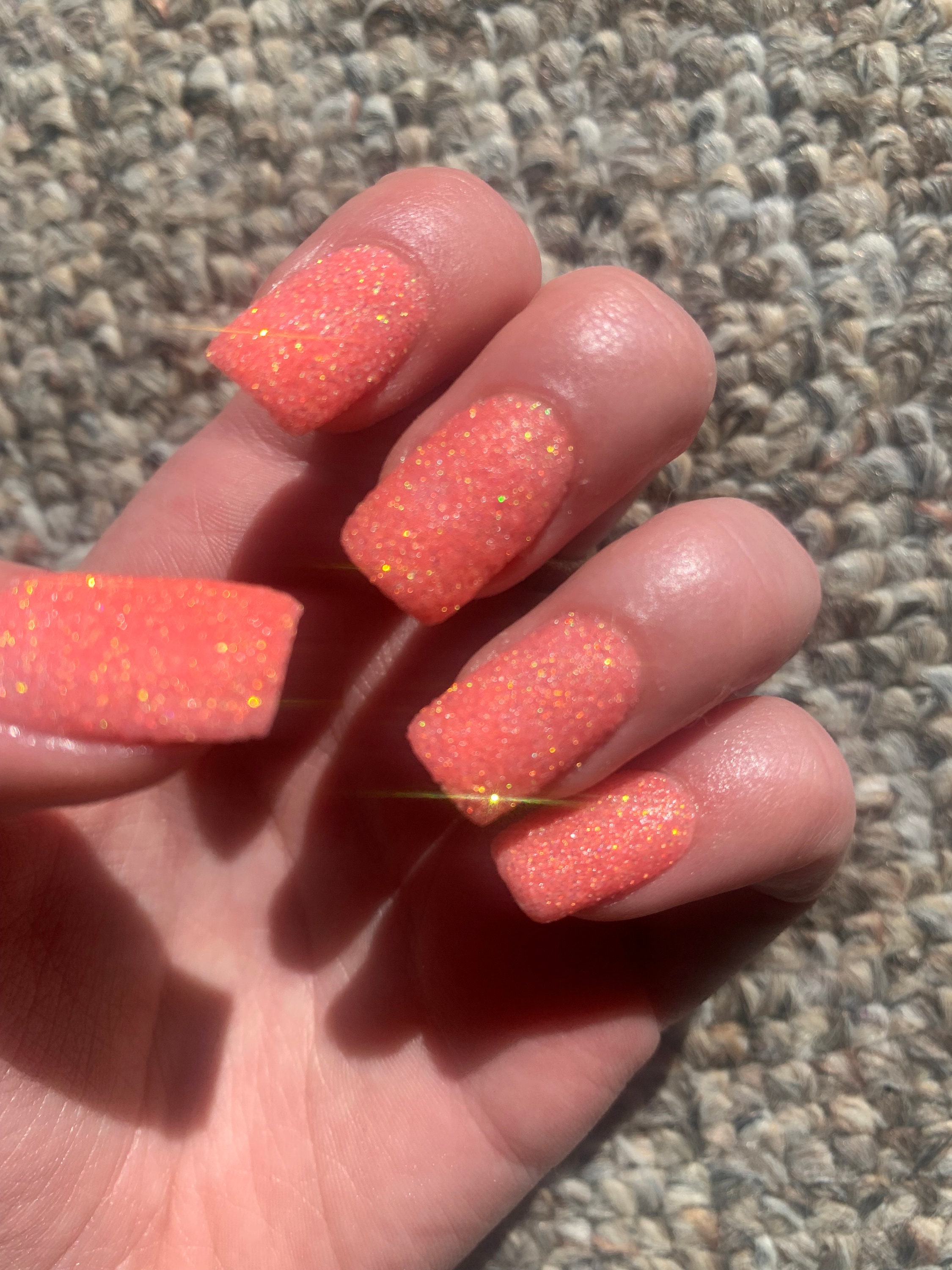 Peach Champagne Peach Glitter Nails Glitter Nails - Etsy Sweden