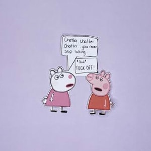 Funny Peppa Pig and Suzy Sheep Sticker