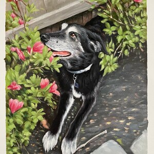 Retrato de perro personalizado de la foto, pintura personalizada al óleo de perro sobre lienzo, pintura de retrato de mascotas, regalos conmemorativos de pérdida de mascotas, decoración de arte de pared de perro