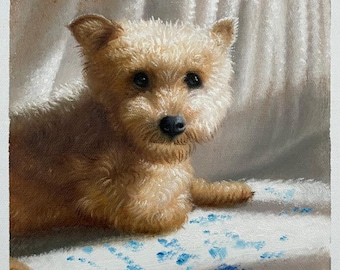 Pet Portrait Custom, Dog Portrait Painting on Canvas, Personalized Dog Painting, Animal Original Painting, Pet  Loss Gifts