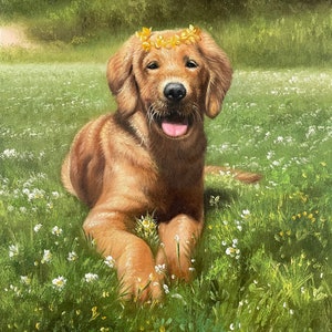 Dog Portrait Custom,Hand Painted Oil Painting on Canvas, Personalized Dog Portrait, Pet Loss Gift, Pet Lover Present