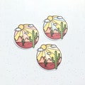 Red Rock Scenic Waterproof Adventure Stickers | Sunshine Aesthetic Cactus Water Bottle Hydroflask Notebook Laptop Decal