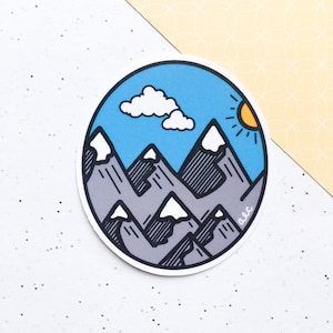 Adventure Mountain Range Vibrant Waterproof Sticker | Water Bottle Hydroflask Notebook Laptop Decal